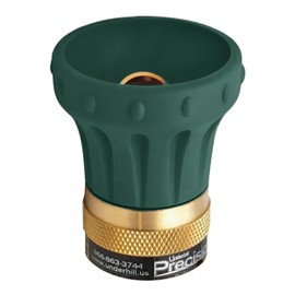 Underhill Precision Rainmaker Garden Water Hose Nozzle, Sprayer, 23 GPM at 80 PSI, 3/4-Inch Thread Inlet, Heavy-Duty Brass and Rubber, HN2300