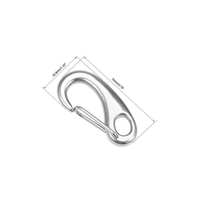 sourcing map Spring Gate Snap Hook 70mm/2.75", 304 Stainless Steel,