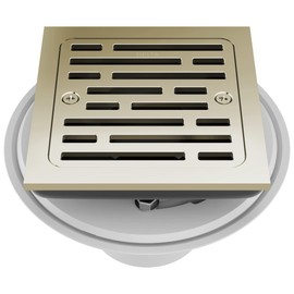 Delta Faucet 4 Inch Tile-In Square Shower Floor Drain Polished Nickel, Shower Drain Kit, Square Shower Drain, Chrome Shower Drain, Shower Floor Drain, Polished Nickel DT062412-PN