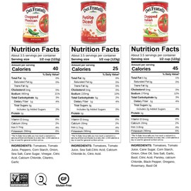 Dei Fratelli Cook's Dinner Prep Variety Tomato Pack - Chopped Mexican, Chopped Italian, Petite Diced – Vine-Ripened Tomatoes - Non GMO, Gluten Free (14.5oz Cans, 6-Pack)