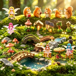 28Pcs Fairy Garden Accessories outdoor, Miniature fairies for fairy garden