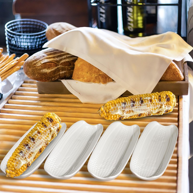 Cinf Ceramic Corn Cob Holders 8.8" Corn Dishes Set of
