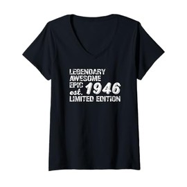 Womens Birthday Gift 1946 Limited Edition V-Neck T-Shirt
