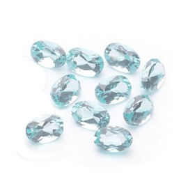 Mysticdrop Natural Oval Shape 6x4mm AAA Quality Colored Gemstones - Set of 10 (Sky Blue Topaz)