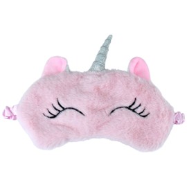 1 Pcs Eye Mask for Sleeping, Funny Blindfold, Soft Silk Plush Sleep Eye Mask for Girls, Women, Men, Kids (Pink Unicorn)