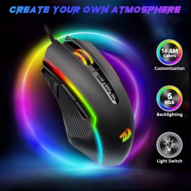 Redragon M910-K RGB Backlit Gaming Mouse Wired Ergonomic 9 Button Mouse