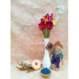 The Original Wooden Rose Bouquet of Dark Fall Harvest Colors Yellows, Oranges, Reds (1 Dozen)