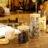 LIBWYS 12-Pack Square Glass Storage Jars with Bamboo Lids (0.6Qt/1.06Qt)