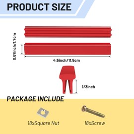 Xbpeuy Adjustable Cabinet Handles 6 Pack, Hole Spacing, Kitchen Drawer Pulls, Aluminum Cabinets & Dressers Knob (Red, 1 to 4 inch)