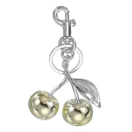 PATIKIL Cherry Keychain for Women Bag Purse Charm Cute Cherry Accessories with Key Ring and Clip for Handbag Keys Car Ring, Gold-Silver