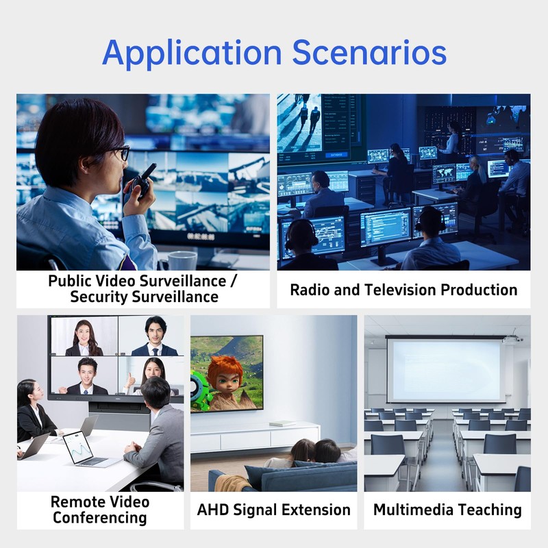 eKL AV/BNC + VGA to VGA + HDMI Converter with