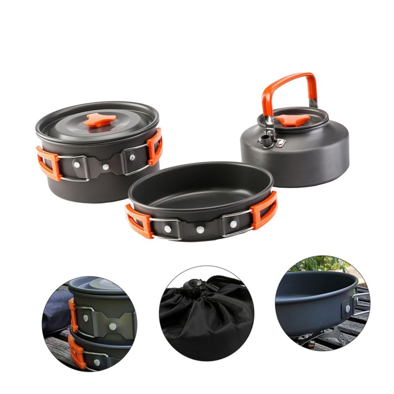 Mipcase 1 Set Portable Camping Cookware Durable Camping Pots and