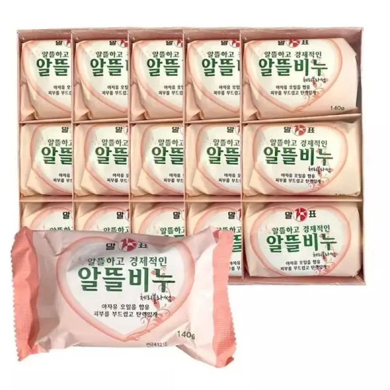 Malpo [알티피아]말표 알뜰비누 세수비누 세안 업소용 목욕탕 체리블라썸 140g 3개입