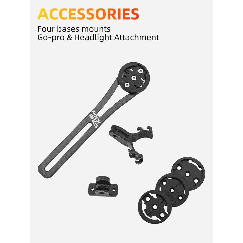 ROCKBROS Carbon Out Front Bike Computer Mount Compatible for Go-pro