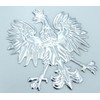 Poland, Polish Eagle Chrome Silver Finish Decal Emblem 3D Sticker