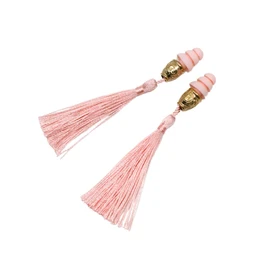Breakfast at Tiffany's Inspired Tassel Earplug - Perfect for Audrey Hepburn Costume, Decorations, Holly Golightly - Basic Noise Cancelling Fashionable earplugs (Dusty Rose, One Size)