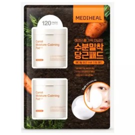 Mediheal 메디힐 당근 수분 진정 패드 60매 x 2입 예민한피부 에센스가득 순면패드 Mediheal Carrot Hydrating Soothing Pads 60 sheets x 2 packs for sensitive skin
