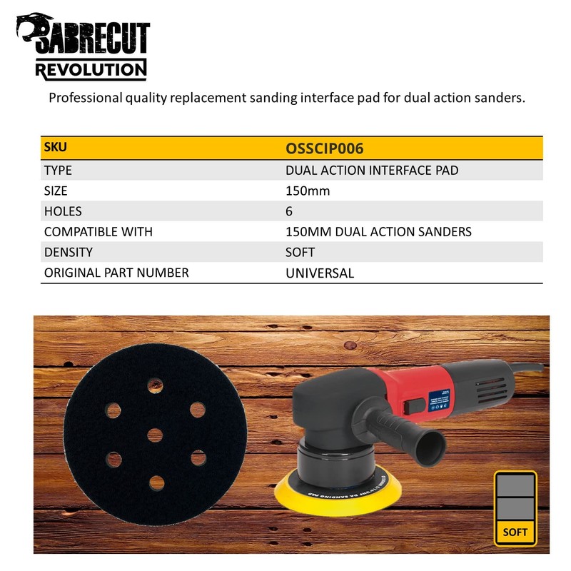 1 x SabreCut OSSCIP006 150mm 6 Hole Soft Density Interface