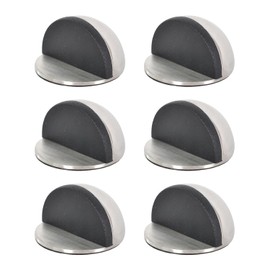 6 Pack Topes Magnéticos para Puertas - Topes de Suelo de Acero Inoxidable Cepillado con Amortiguador de Goma, para Fondo de Puerta (Color Plateado)