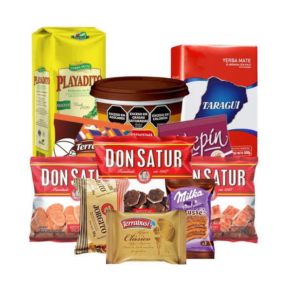Sweet Selection Box with Argentinian Dulce de Leche, Yerba Mate, Candies & Cookies (30 units)