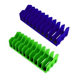 GAOLAOSY 2PCS Plier Organizer Rack, 10-Slot Pliers Cutters Holder with Non-Slip Rubber Base, Extendable ToolBox Drawer Storage Accessories, Fits 3" H Tools, Pliers, Screwdrivers, Wrenches (Blue/Green)