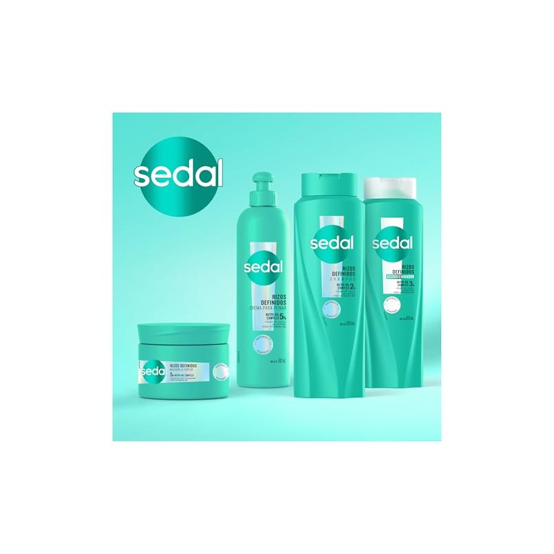 Sedal Crema Para Peinar Rizos Definidos, 300 Ml, Pack of