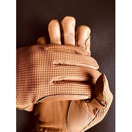 Sulkhanz GENTS Horse Riding MEN'S Gloves Equestrian Real Leather & Cotton Premium Quality TAN (Medium)