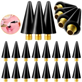16 Pieces Nail Rhinestones Picker Wax Replacement Head Tips with Case for Nail Dotting Pen to Pick Up Nail Gem Jewelry, Replacement Wax Head Accessories (Black)