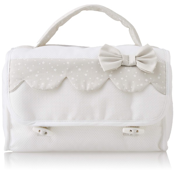 FILET - Beauty Case I Italian Product I for Babies/Toddlers I Embroidered Appliques I Cotton Outer and Polyester Inside - White, Beige