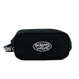 Ocean's Wave Toiletry Bag Made of Waterproof Materials, Black, 24.5 x 12.2 x 9 cm, Black, 24.5 x 12.2 x 9 cm, Casual, black, casual