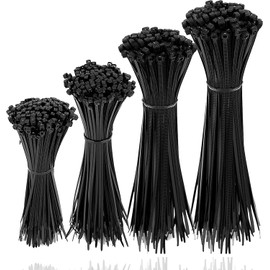 toolmate® 500 x Cable Ties Black Set – Short & Long – Tear-Resistant & UV Resistant – Various Lengths – for Crafts and Household