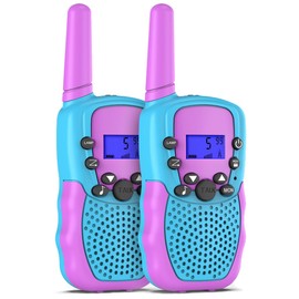 Toys for 3-12 Year Old Boys, Walkie Talkies for Kids with 22 Channels, LED Flashlight, 3 Miles Range for Outdoor Adventures, Camping, Hiking (Blue-Purple)