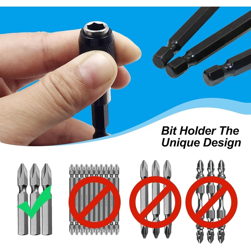 4 Pcs Drill Bit Holder, Magnetic Bit Holders 45# Steel