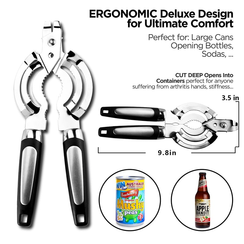Zoiwdur Jar Opener, Multi Jar Opener for Weak Hands, Stainless