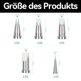 Aiyraa Pack of 5 Welding Soldering Tips for Weller LT Replacement Soldering Tips, Soldering Tips for Weller WP80 WSP80 W13338 WD1000 WD2000 WSD81 WS81 LTS LTA LTB LTC LTD (LT Replacement Soldering