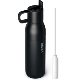 vsitoo CarbonFiber Filtering Water Bottle 25oz, Insulated Stainless Steel Water Bottles with Filter, BPA-Free Filtering Water Bottle, Replaces 300 Plastic Water Bottles, Includes 1 Filter, Black