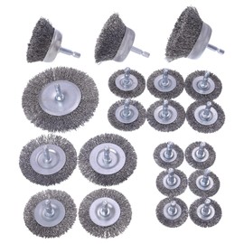 WENORA 20 Pack Wire Brush Wheel Cup Brush Set , Wire Brush for Drill 1/4 Inch Hex Shank 0.012 inch Coarse Carbon Steel, Wire Wheel for Drill for Cleaning Rust and Abrasive,Wire Brush Drill Attachment