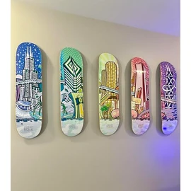Transparent Skateboard Deck Hanger for Display