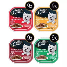 Cesar Classic Variety Pack Loaf in Sauce Soft Dog Food 36x100g
