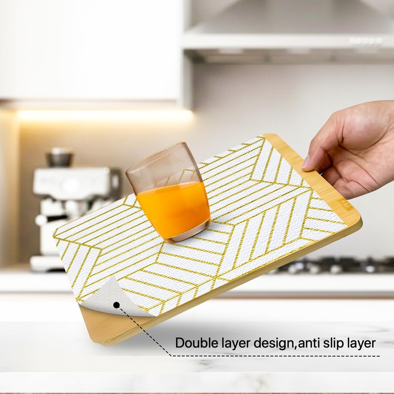 Shelf & Drawer Liner for Kitchen Cabinets Non-Adhesive Gold 12in