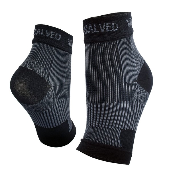 Vital Salveo- Germanium Recovery Plantar Fasciitis Ankle Socks Best Foot Compression Sleeves for Injury Recovery, Joint Pain, Increase Blood Circulation, Reduce Foot Swelling, Arch Pain Relief-L(Pair)
