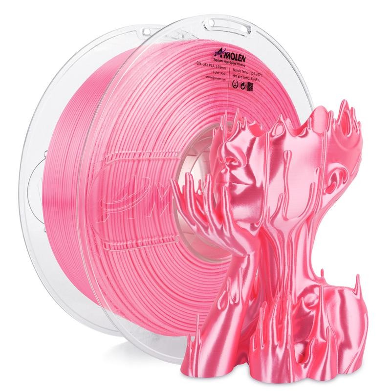 Amolen PLA Silk Basic 3D Printing Filament, 1.75mm:_Silk Pink_US (TO