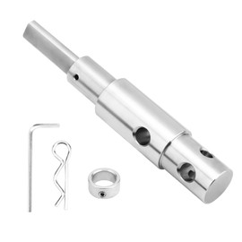 Two Stage Auger Adapter fit for 1/2 Inch Hand Drills and 3/4 & 7/8 Inner Diameter Augers, Hand Auger Drill Adapter with Lock Collar, R Clip and L-Shaped Wrench for Digging Holes, Garden Planting