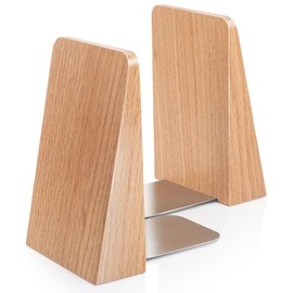 DRELIFAM Red Oak Book Ends Heavy Duty Handmade Book Ends for Shelves Decorative Bookends to Hold Heavy Books (Red Oak Small)
