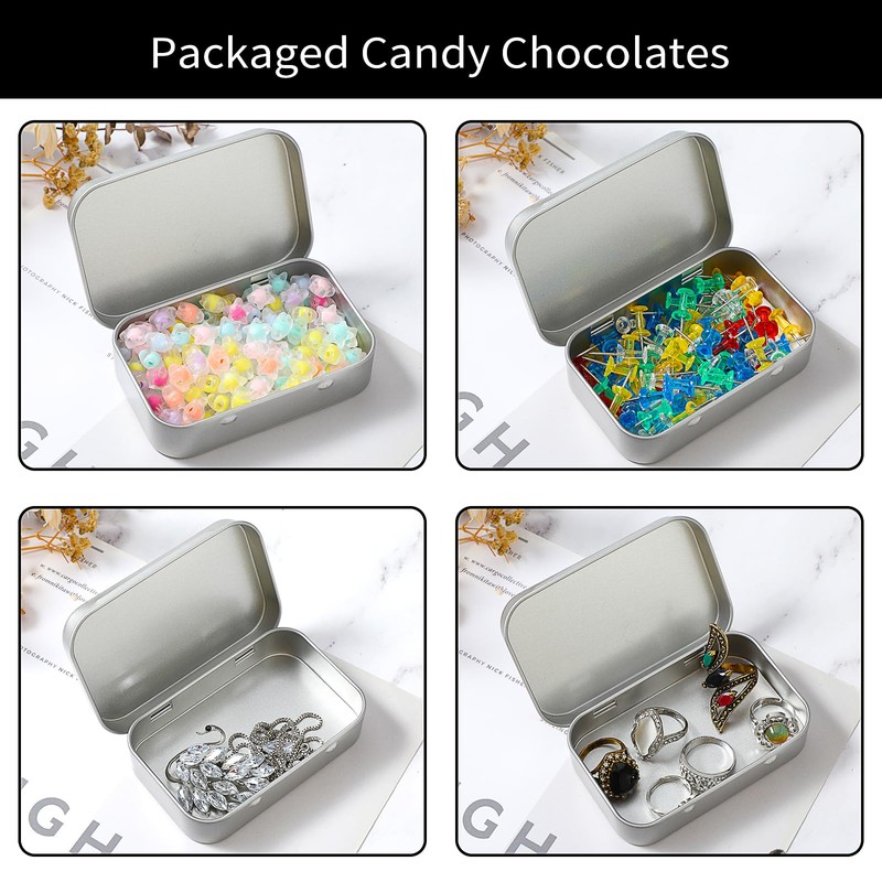 Ouligay Small Tins with Lids Metal Tin Box Mint Tin