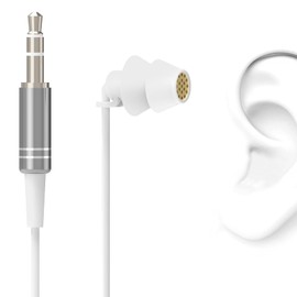 Geekria Sleep Earplugs, 6.6 FT / 200 CM Mono Earbud Single Ear Noise Isolating Earphone, 3.5MM Tangle Free Sleep Headphones for Side Sleepers (Without Mic/White)