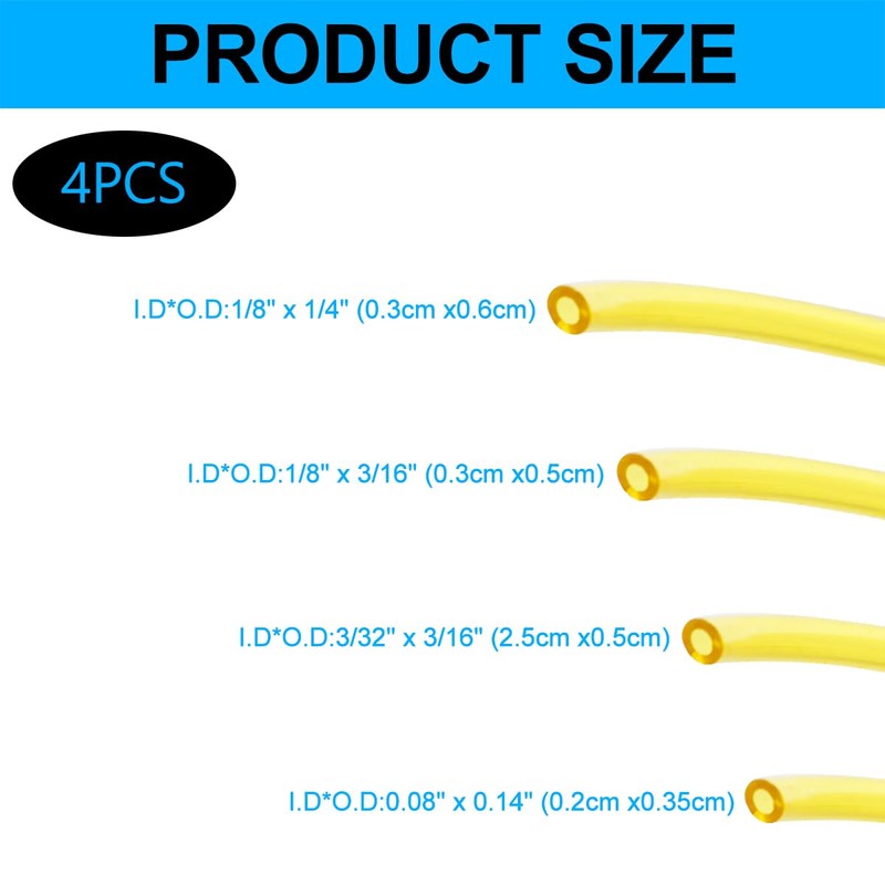 Lotsdonxia 4 Sizes Strimmer Fuel Line Kit – Replacement Hose