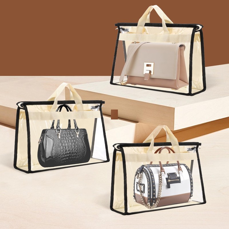 Erinnmy 6 Pack Dust Bags for Handbags,Clear Handbag Storage Organizer,Purse