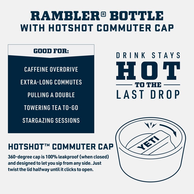YETI Rambler Travel Bottle, Vacuum Insulated Stainless Steel Bottle with