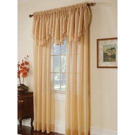Stylemaster Elegance Sheer Voile Ascot Valance, 60" x 24”, Aqua